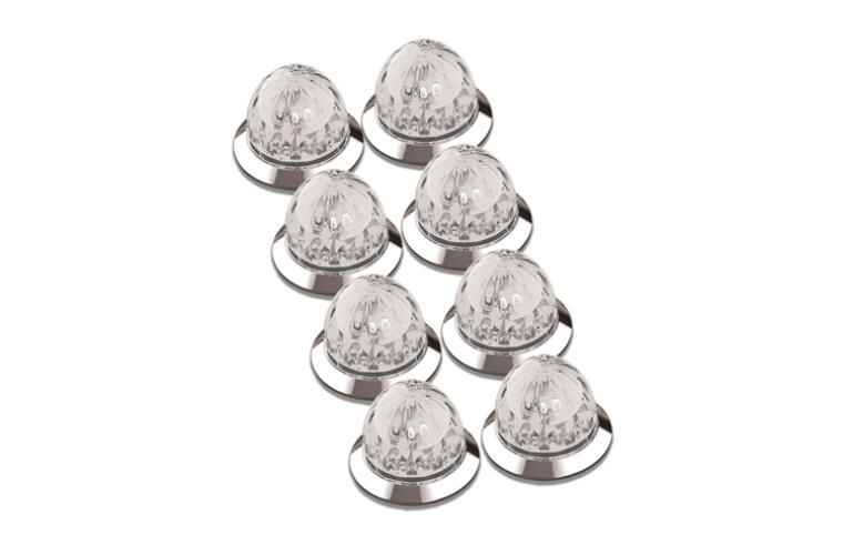 Mini Watermelon Hero LED Light - White Light / Clear Lens, 8 Pack