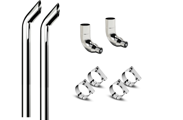 8 inch Diameter Cowboy Tip - 120 inch Long - Exhaust Kit for Freightliner