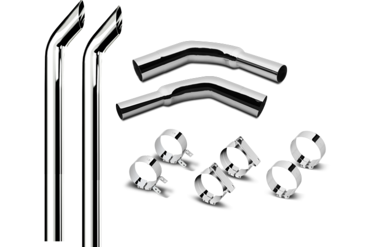 7 Inch Dia Cowboy Tip Exhaust Kit with 114 Inch Tall One Piece Top Pipe KW