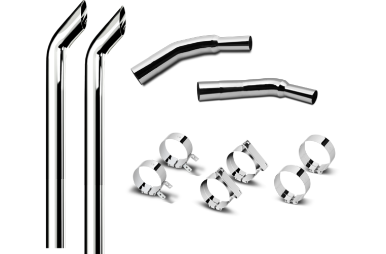 8 Inch Dia Cowboy Tip Exhaust Kit with 114 Inch Tall One Piece Top Pipe KW