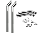 6 Inch Dia Cowboy Tip Exhaust Kit with 108 Inch Tall One Piece Top Pipe PB