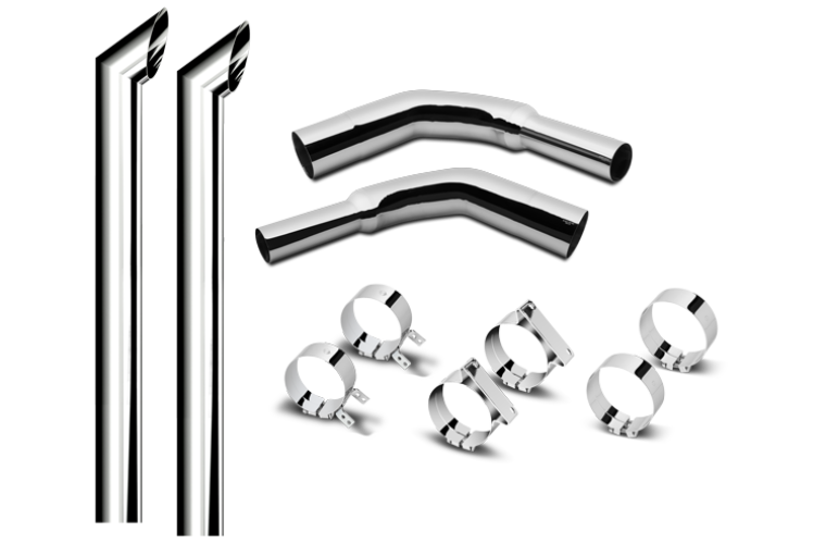 6 Inch Dia Desperado Tip Exhaust Kit with 114 Inch Tall One Piece Top Pipe KW