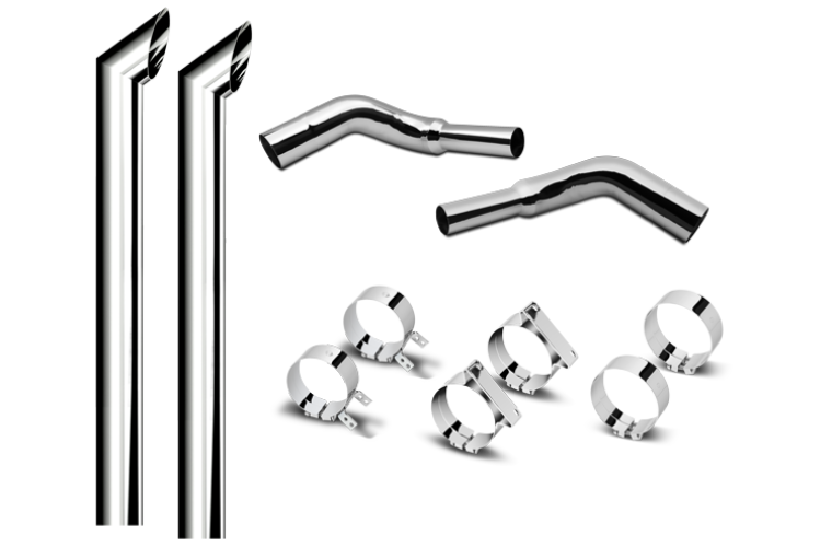 8 Inch Dia Desperado Tip Exhaust Kit with 114 Inch Tall One Piece Top Pipe KW