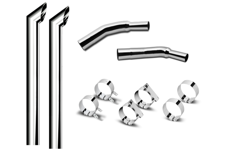 8 Inch Dia Desperado Tip Exhaust Kit with 114 Inch Tall One Piece Top Pipe KW