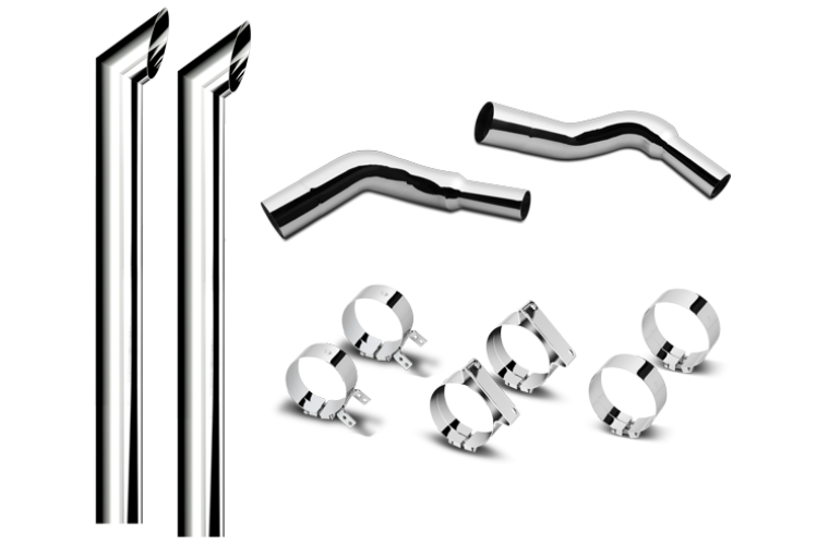 8 Inch Dia Desperado Tip Exhaust Kit with 120 Inch Tall One Piece Top Pipe KW