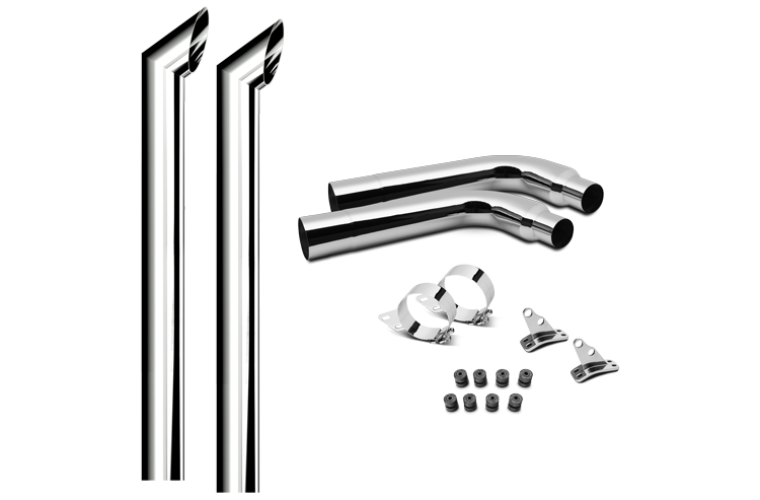 6 Inch Dia Desperado Tip Exhaust Kit with 114 Inch Tall One Piece Top Pipe PB