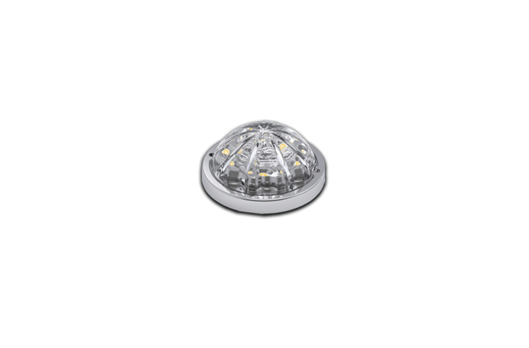 Low Profile Watermelon Hero LED Marker Light - White and Green Light/Clear Lens