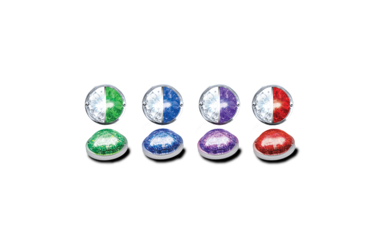 Low Profile Watermelon Hero LED Marker Light - White and Green Light/Clear Lens