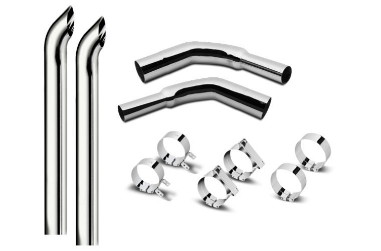 6 Inch Dia Hoosier Tip Exhaust Kit with 96 Inch Tall One Piece Top Pipe KW