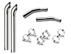 8 Inch Dia Hoosier Tip Exhaust Kit with 114 Inch Tall One Piece Top Pipe KW