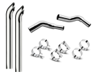 6 Inch Dia Hoosier Tip Exhaust Kit with 114 Inch Tall One Piece Top Pipe KW