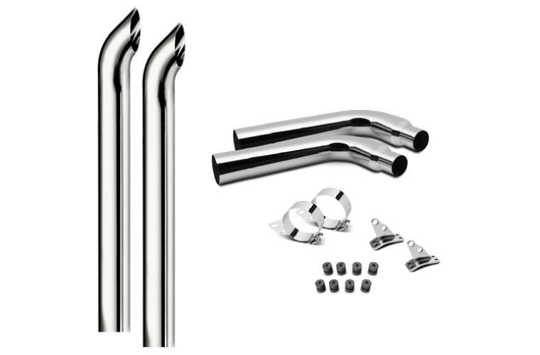 7 Inch Dia Hoosier Tip Exhaust Kit with 96 Inch Tall One Piece Top Pipe PB