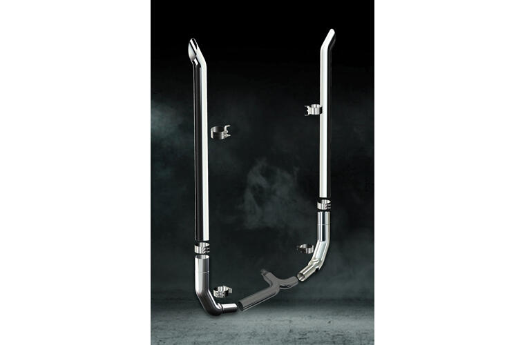 8 Inch Dia Boilermaker Tip Exhaust Kit with 120 Inch Tall One Piece Top Pipe KW