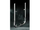 8 Inch Dia Slash Cut Tip Exhaust Kit with 108 Inch Tall One Piece Top Pipe KW