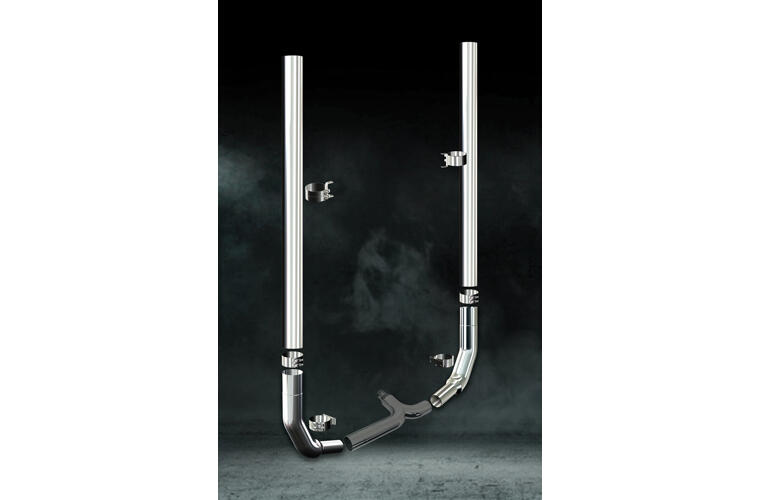 8 Inch Dia Stove Pipe Tip Exhaust Kit with 114 Inch Tall One Piece Top Pipe KW