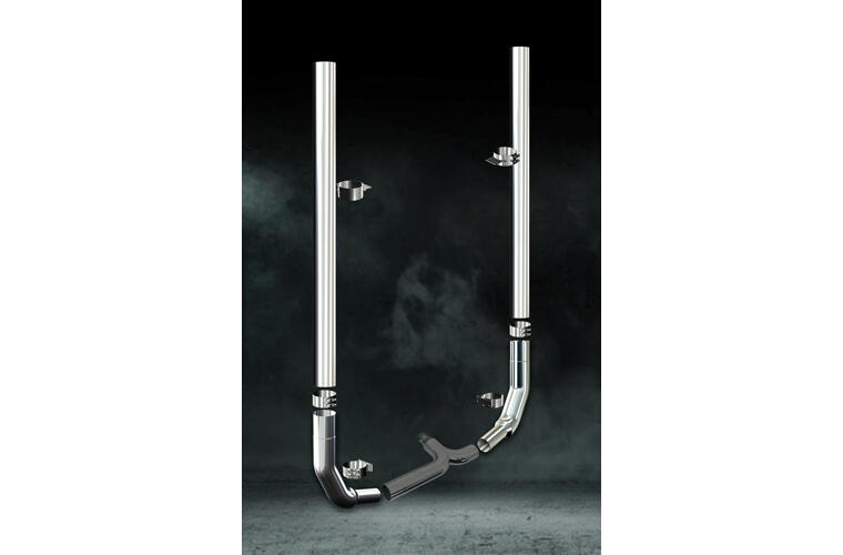 8 Inch Dia Stove Pipe Tip Exhaust Kit with 96 Inch Tall One Piece Top Pipe KW
