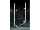 6 Inch Dia Slash Cut Tip Exhaust Kit with 108 Inch Tall One Piece Top Pipe KW