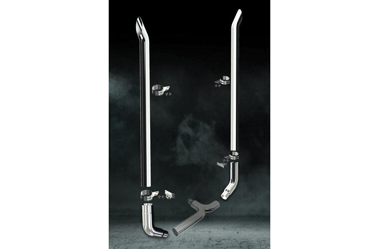 6 Inch Dia Boiler Maker Tip Exhaust Kit with 114 Inch Tall One Piece Top Pipe PB