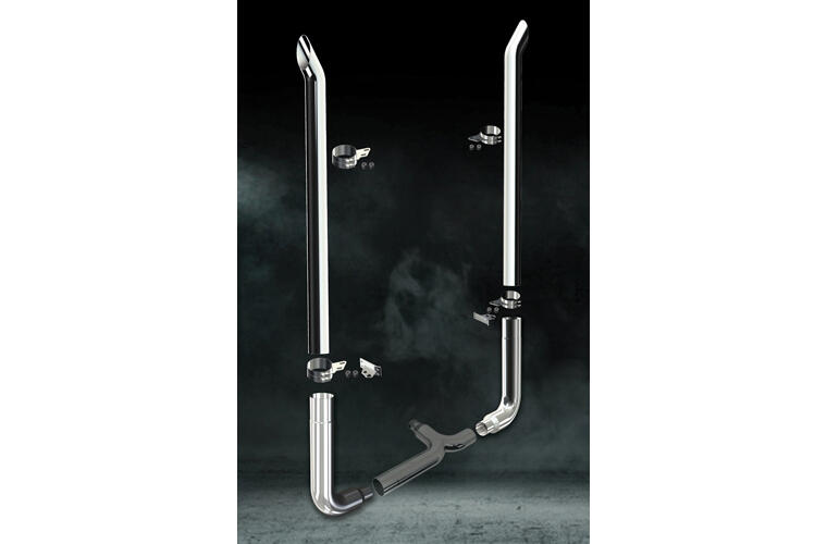 8 Inch Dia Boilermaker Tip Exhaust Kit with 114 Inch Tall One Piece Top Pipe PB