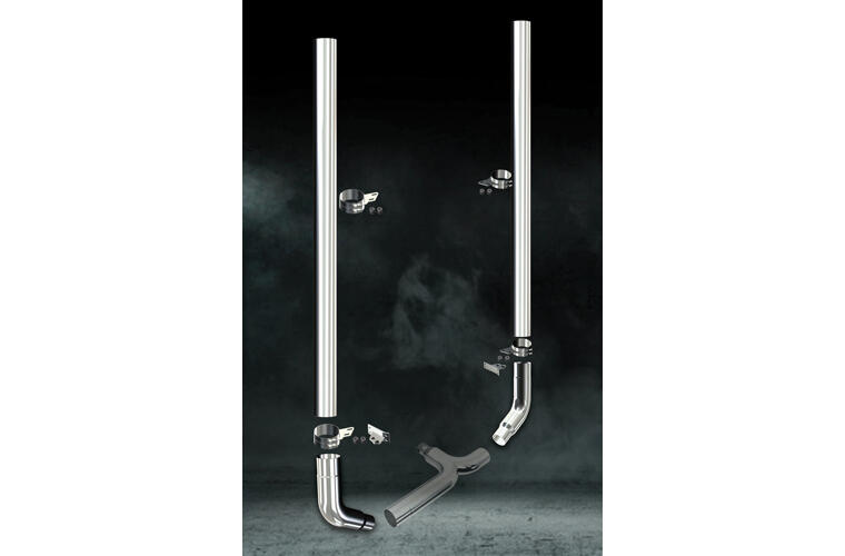 8 Inch Dia Stove Pipe Tip Exhaust Kit with 96 Inch Tall One Piece Top Pipe PB