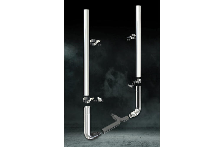8 Inch Dia Stove Pipe Tip Exhaust Kit with 96 Inch Tall One Piece Top Pipe PB