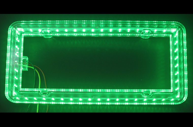 Halo Glow Light for License Plates, green and white LEDs