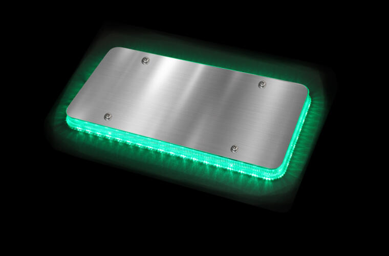 Halo Glow Light for License Plates, green and white LEDs
