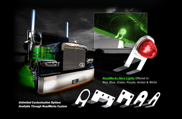 Nova Underglow Light Brkt w/ four 3/4 Inch button amber LED light w/ amber lens.