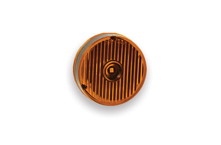 2" Round Flat - Amber LED Light / Amber Lens