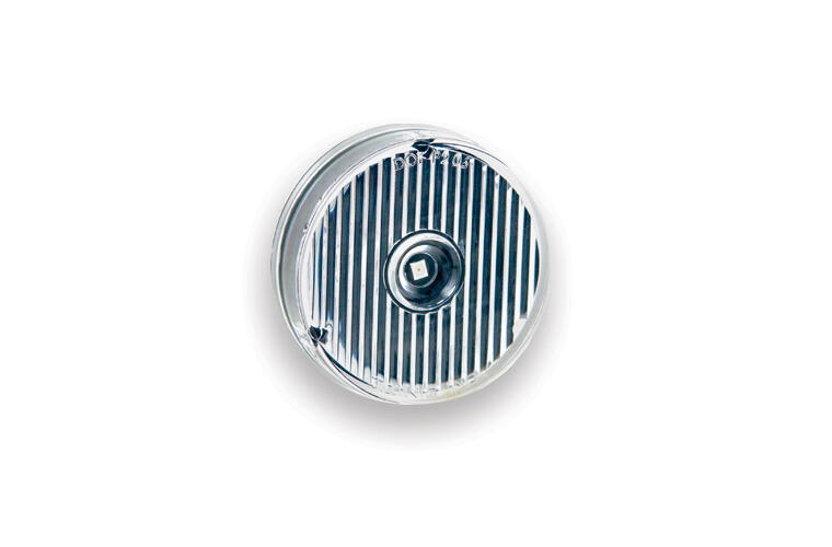 2" Round Flat - Red LED Light / Clear Lens