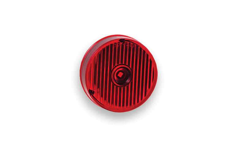 2" Round Flat - Red LED Light / Red Lens