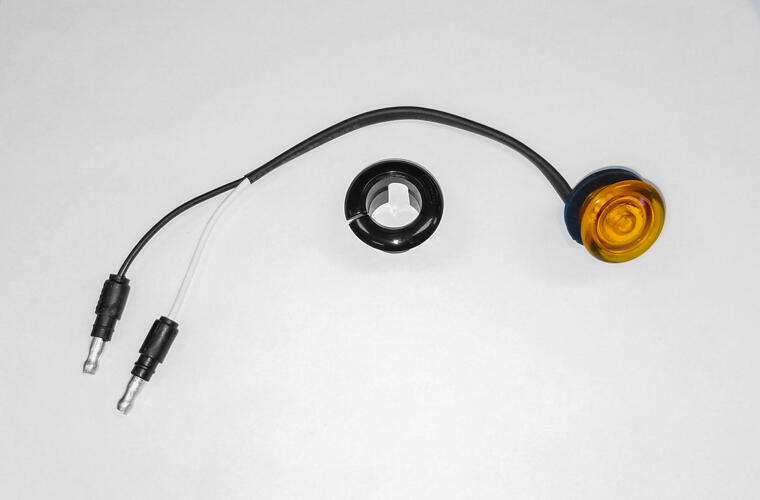 Bulls-Eye - Amber LED Light / Amber Lens with (2) 180 Bullet Plugs