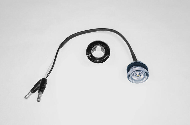 Bulls-Eye - Blue LED Light / Clear Lens with (2) 180 Bullet Plugs