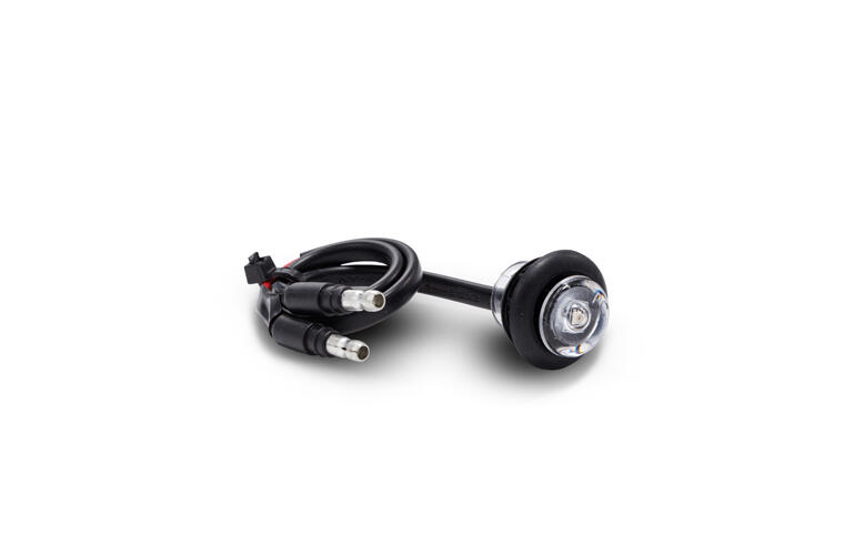 3/4" Button Light - Red LED Light / Clear Lens and (2) 180 Bullet Plugs