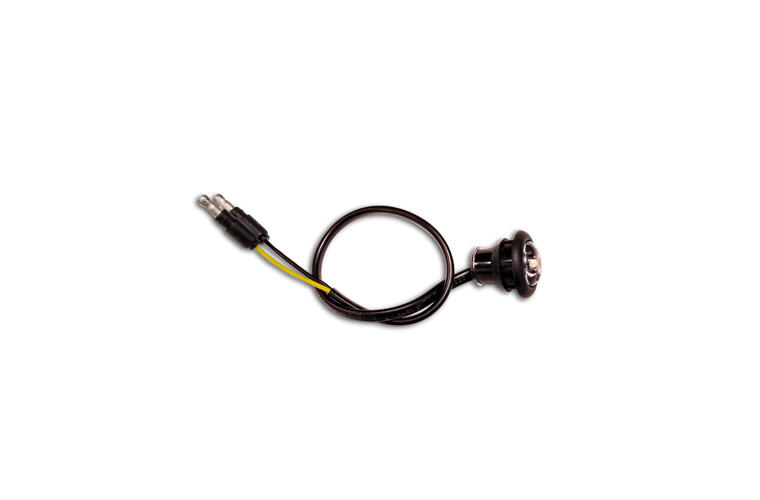 3/4" Button Light - Red LED Light / Clear Lens and (2) 180 Bullet Plugs