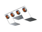 Nova Underglow Light Bracket with four Amber / Amber Bulls-Eye lights.
