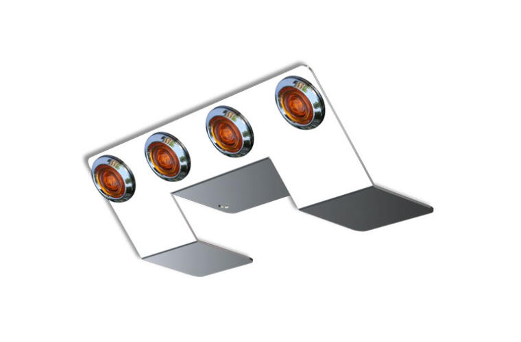 Nova Underglow Light Bracket with four Amber / Amber Bulls-Eye lights.