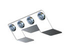 Nova Underglow Light Bracket w/ four Bulls-Eye amber LED light with clear lens.
