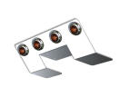 Nova Underglow Light Brkt w/ four 3/4 Inch button amber LED light w/ amber lens.