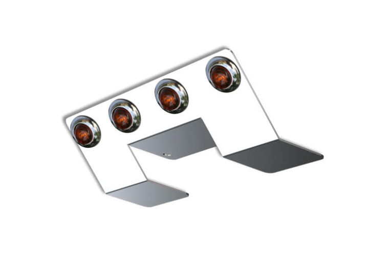 Nova Underglow Light Brkt w/ four 3/4 Inch button amber LED light w/ amber lens.