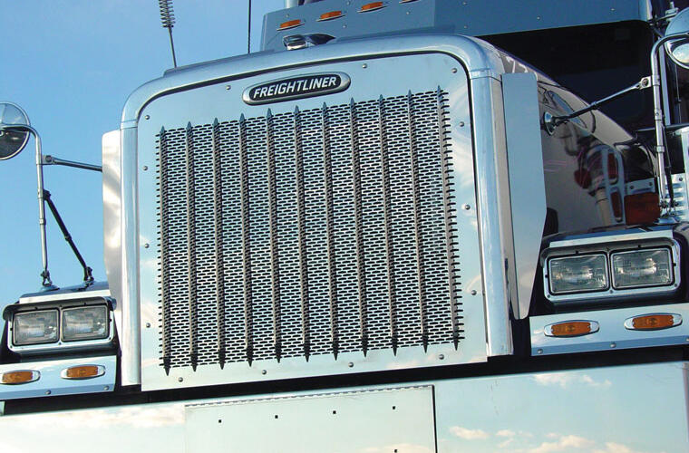 Punched Grille Insert with Freightliner Logo Holes