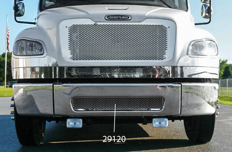 Punched Bumper Grille Insert with Freightliner Logo Holes