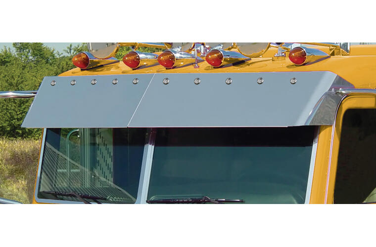 13.5 inch Blind Mount Drop Visor with (10) Amber/Clear Button LEDs