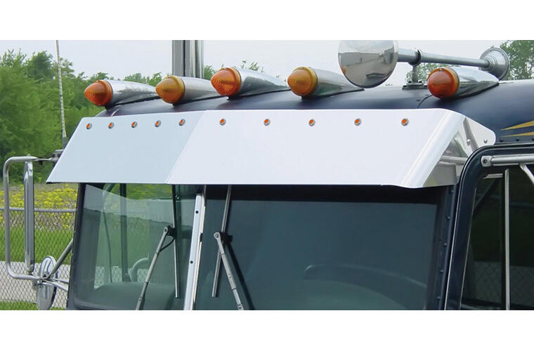 11 inch Blind Mount Drop Visor with 10 Amber / Amber Button Led Lights