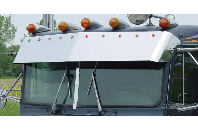 13 inch Blind Mount Drop Visor with 10 Amber/Amber Bulls-Eye LEDs