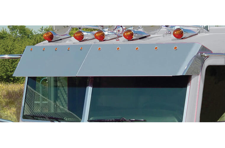 14 inch Blind Mount Visor with 10 Amber/Amber Bulls-Eye LEDs