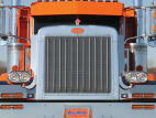 Punched Grille Insert with Horizontal Oval Holes for Peterbilt 379 Extended Hood