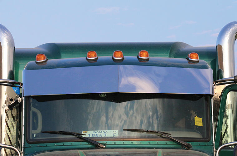 Blind Mount 13 inch Drop Visor for Peterbilt Ultracab and Flat Top