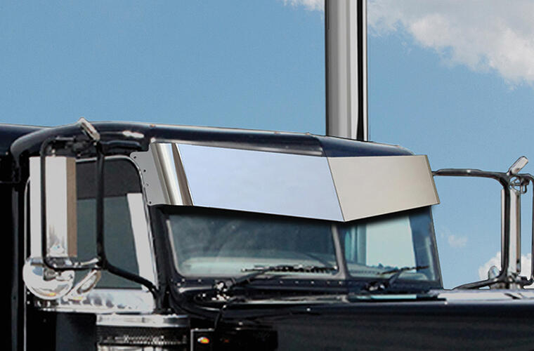 Challenger 11 inch-13 inch V-Drop Post Mount Visor for Peterbilt