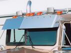 Blind Mount 12 inch Drop Visor with (10) Amber/Amber Button LEDs